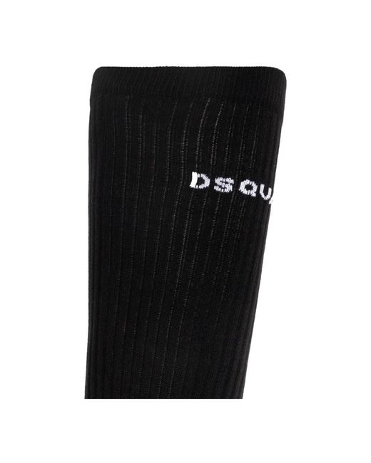 DSquared² Ondergoed ,Zwart ,Katoen Katoenen Sokken Met Logo in het Black voor heren