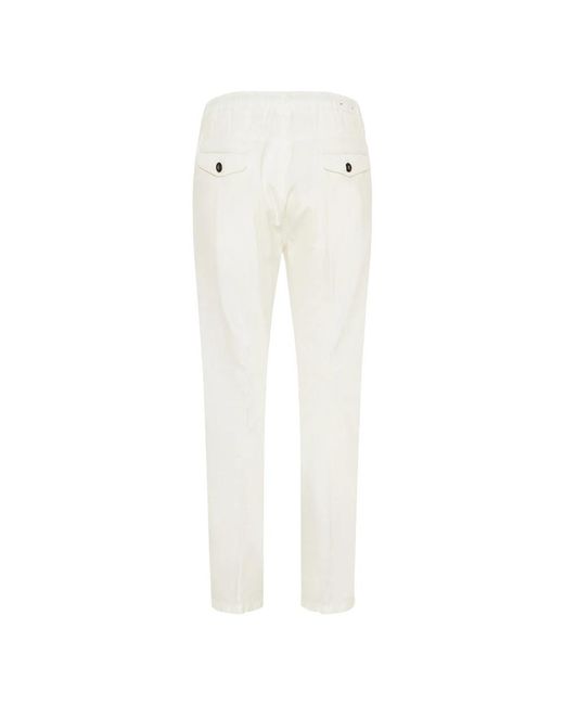 Eleventy White Straight Trousers for men