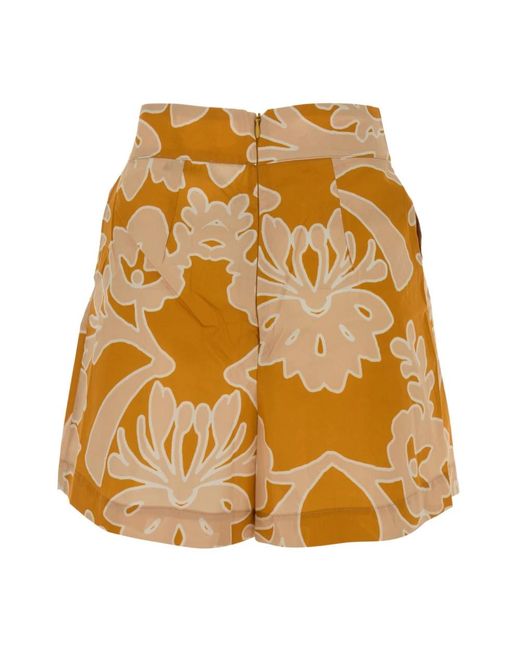 Amotea Korte Broeken ,Veelkleurig ,Katoen Guia High Waist Shorts in het Yellow