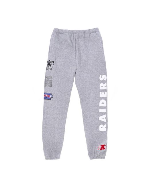 Mitchell & Ness Broeken ,Grijs ,Katoen Oakland Raiders Fleece Trainingsbroek in het Blue voor heren