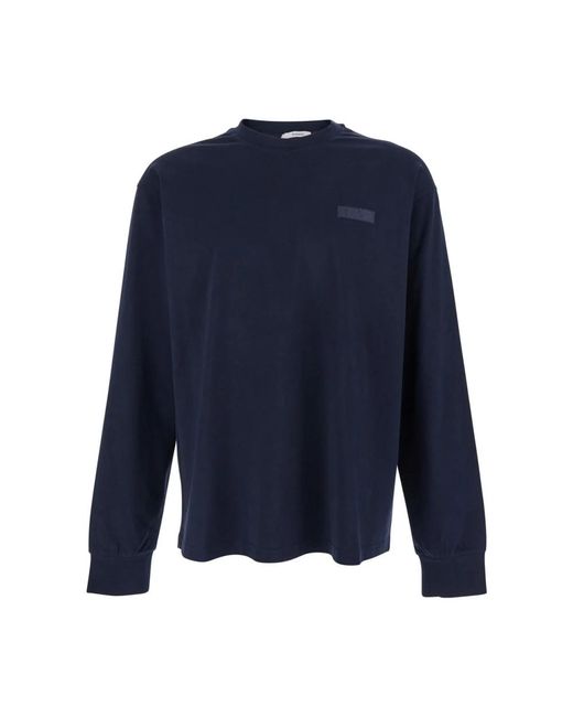 Givenchy Tops ,Blauw ,Katoen T-Shirt Met Lange Mouwen in het Blue voor heren