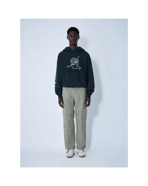 Brain Dead Hoodies & Sweatvesten ,Zwart ,Katoen Logo Katoenen Hoodie in het Blue voor heren