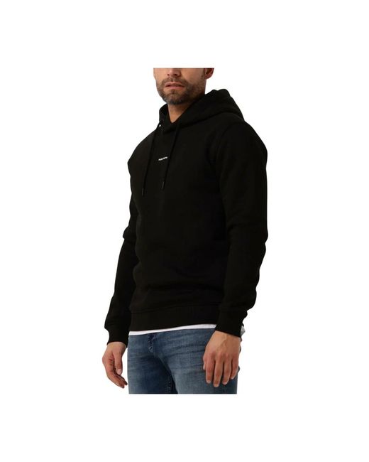Pure Path Hoodies & Sweatvesten ,Zwart ,Denim Logo Hoodie in het Black voor heren