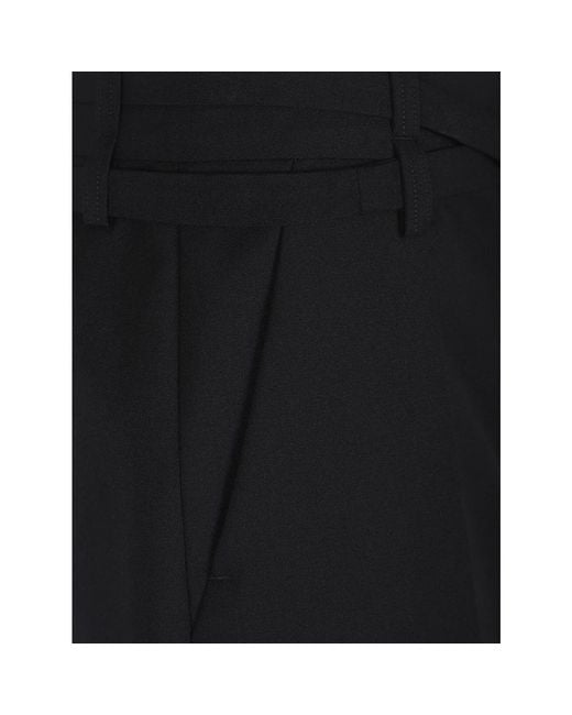 Max Mara Wollen Canvas Mini Rok Met Zakken in het Black