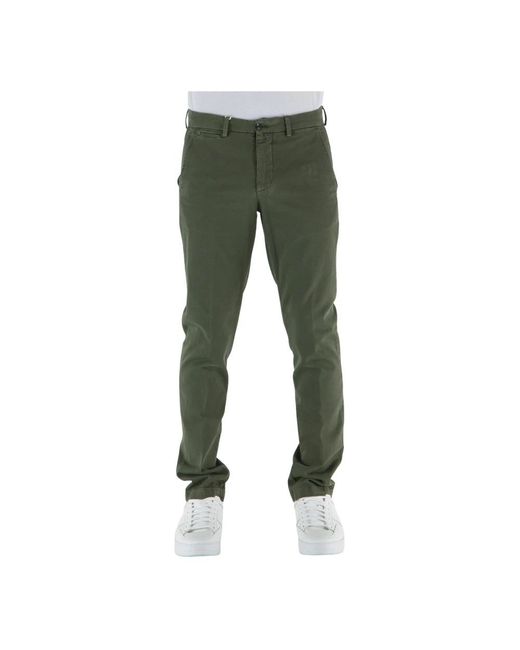 BRIGLIA Green Straight Trousers for men