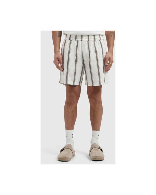 Pure Path Striped Shorts in het Natural voor heren