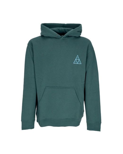 Huf Hoodies & Sweatvesten ,Groen ,Katoen Triple Triangle Hoodie Pine Lange Mouw in het Green voor heren