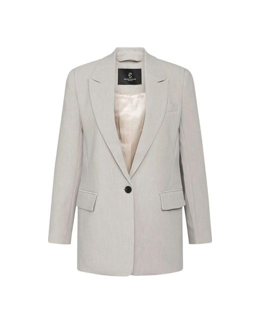 Bruuns Bazaar Gray Klassischer hellgrauer blazer