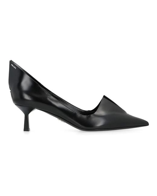Prada Schoenen ,Zwart ,Leer Pumps Van Geborsteld Leer in het Black