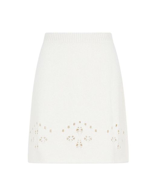 Minifalda iconica de lana Chloé de color White