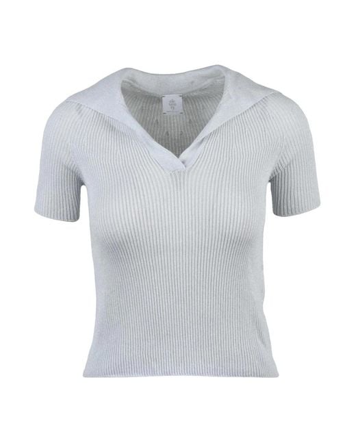 Eleventy Gray V-Neck Knitwear