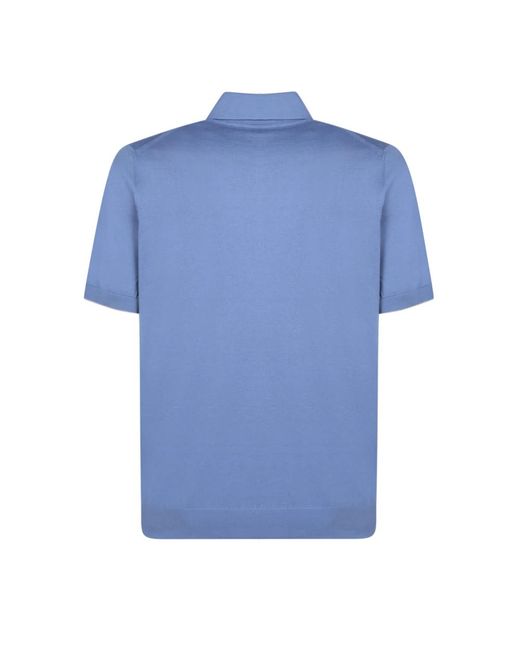 Brunello Cucinelli Polo t-shirt mit kontrastierenden kanten in Blue für Herren
