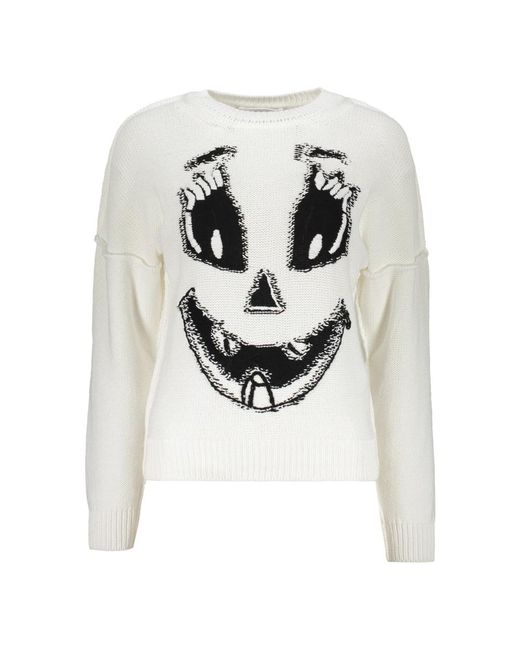 Moschino White Round-Neck Knitwear