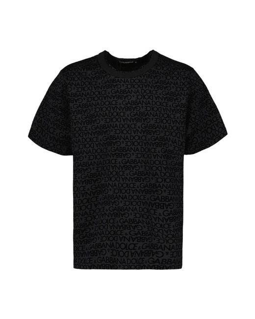 Oversized monogram t-shirt di Dolce & Gabbana in Black da Uomo