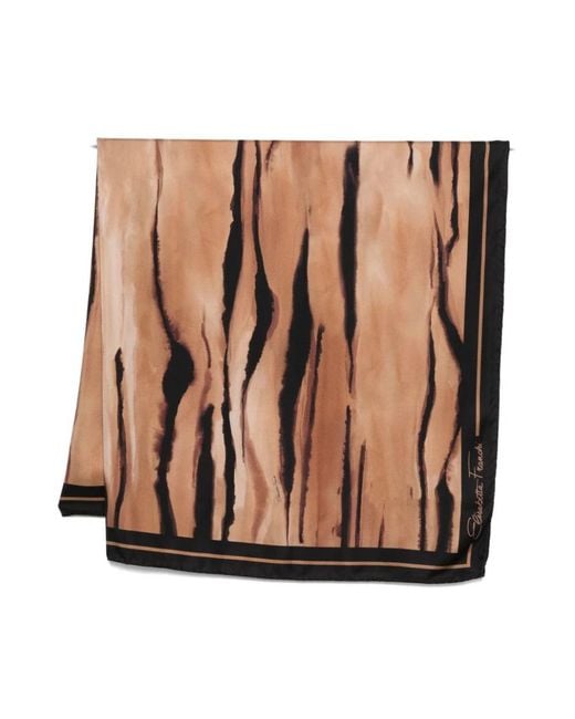 Elisabetta Franchi Brown Silk Scarves