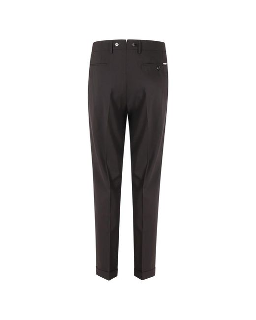 BERWICK 1707 Black Slim-Fit Trousers for men
