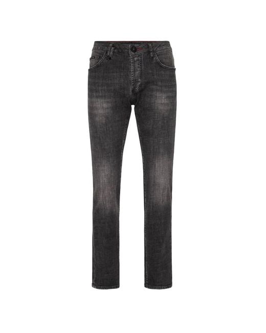 Philipp Plein Men's Gray Slim Fit Jeans