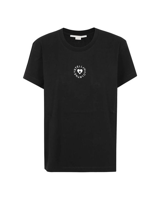 Stella McCartney Black Lovestruck Logo Cotton T-Shirt