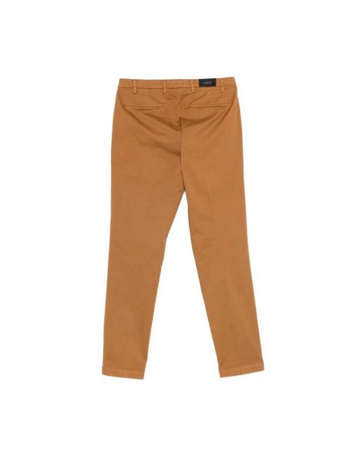 Michael Coal Brown Slim-Fit Trousers for men