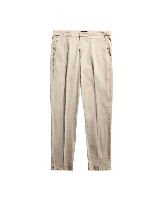 Fay Pantalone Capri Con Risvolto in het Natural voor heren