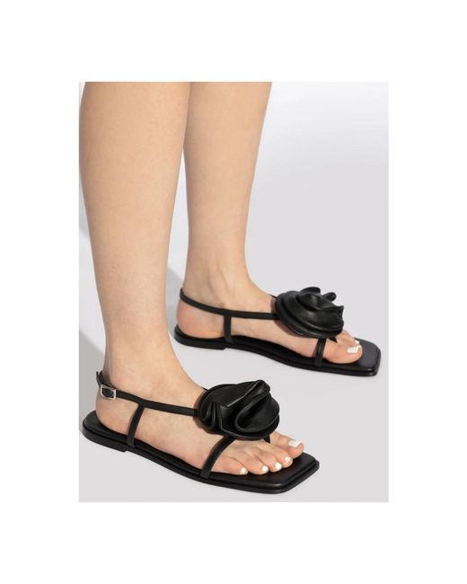 Vic Matié Black Flat Sandals