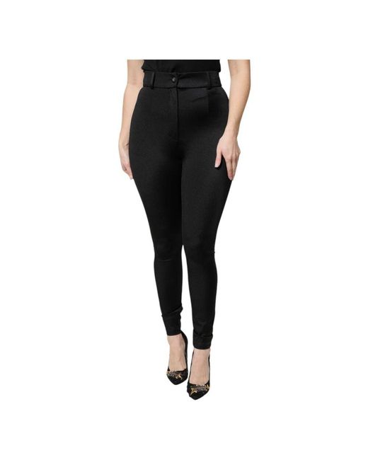 Dolce & Gabbana Black Schwarze High-Waist-Slim-Fit-Hose