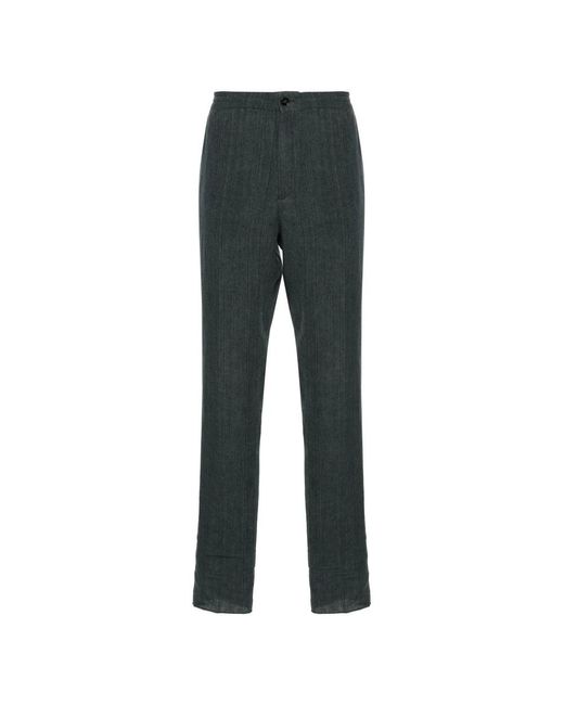 Zegna Gray Slim-Fit Trousers for men
