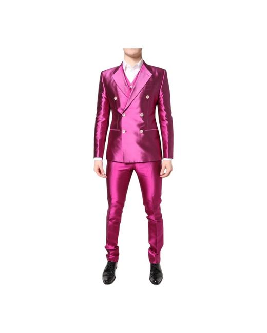 Dolce & Gabbana Red Double Breasted Suits for men