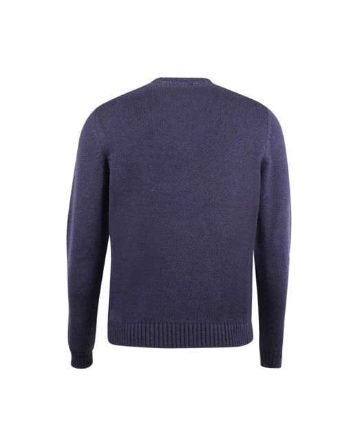 Zanone Blue Round-Neck Knitwear for men