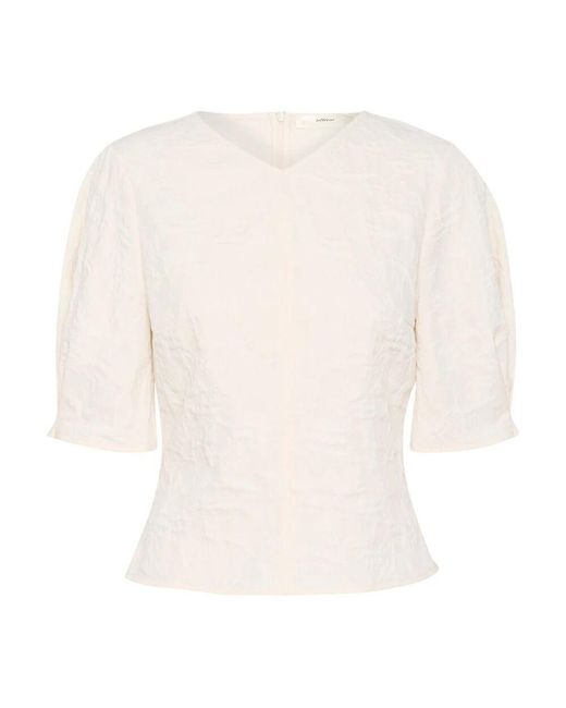 Inwear White Weiße whisper puffärmel bluse