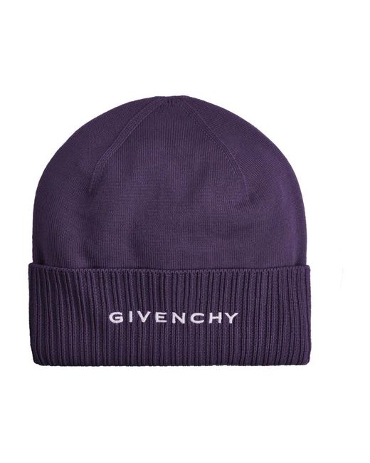 Givenchy Purple Wool Logo Hut