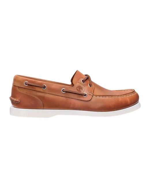 Zapato de barco de cuero con suela de goma acanalada Timberland de color Brown