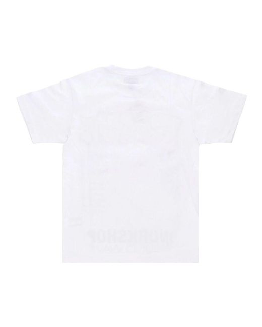 Market Weißes Soundwave Print Herren Tee in White für Herren