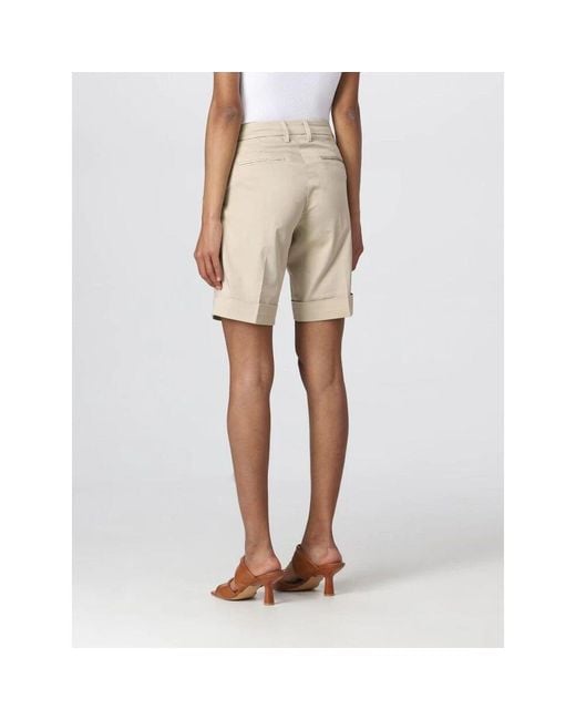 Re-hash Natural Blaue Shorts Mit Gebogenem Saum Aus Baumwolle