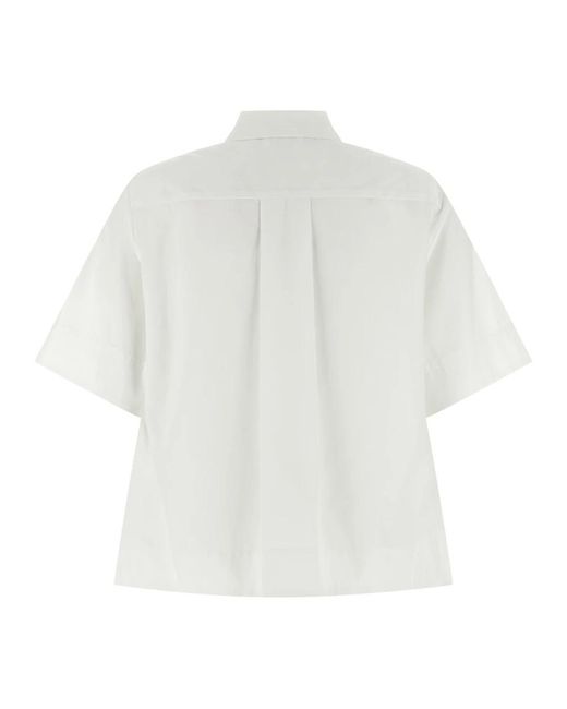 P.A.R.O.S.H. Overhemden ,Wit ,Katoen Cubo 26 Katoen Poplin Shirt in het White