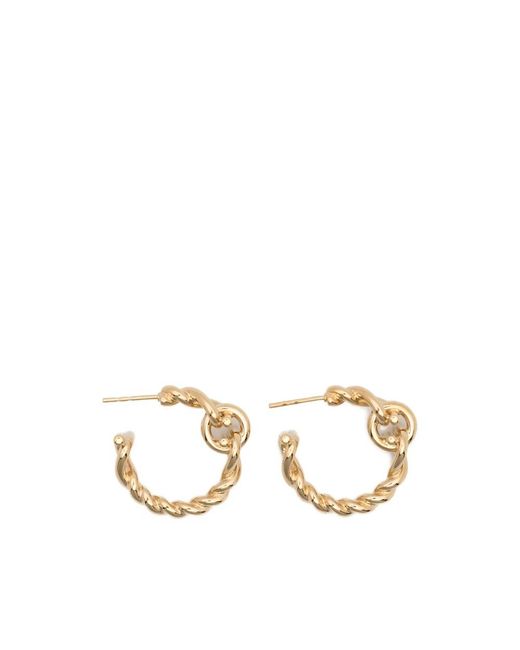 Ferragamo Metallic Hoop Earrings Gancini