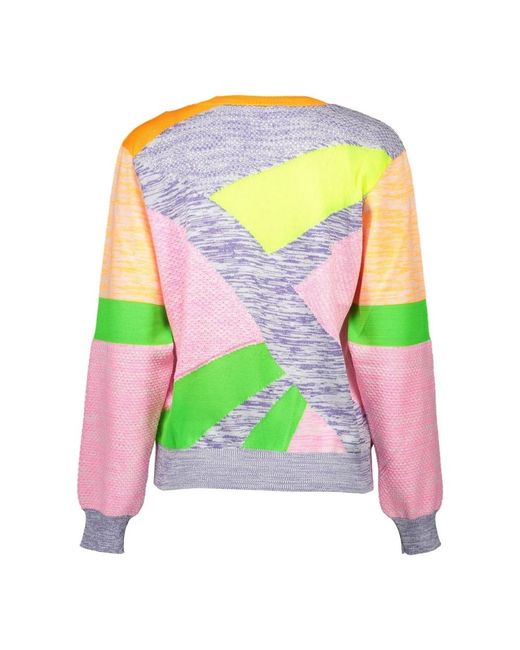 Love Moschino Pink Bunter logo pullover für stilvolles aussehen