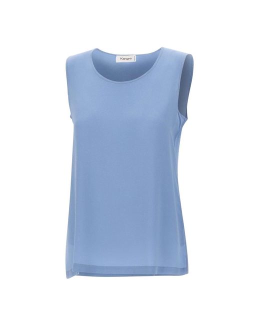 Kangra Blue Sleeveless Tops