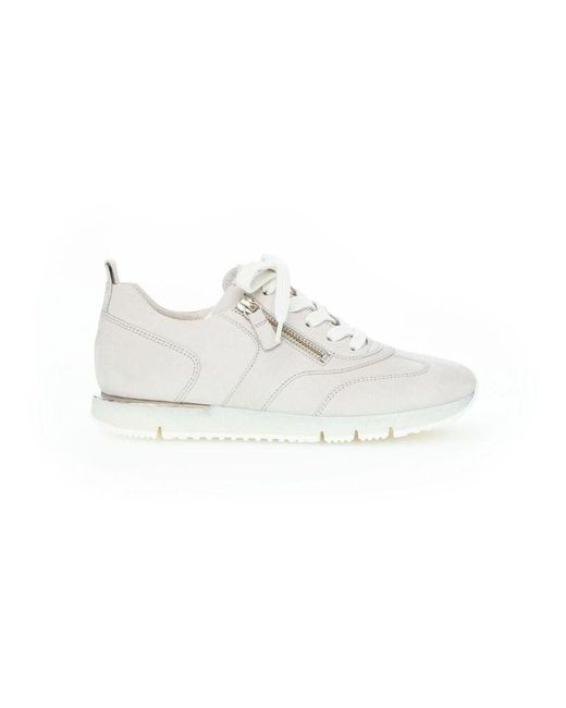 Gabor White Blaue leder sneaker moderner komfort