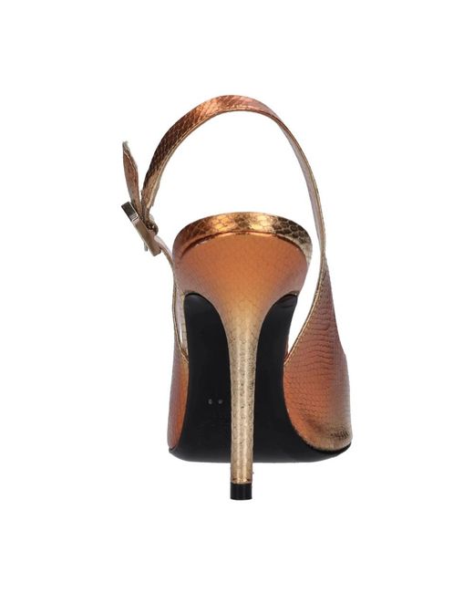 Fabi Schoenen ,Bruin ,Leer Slingback Pumps in het Brown