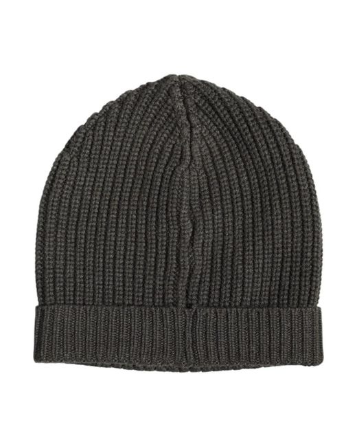 Dolce & Gabbana Black Cashmere Knit Winter Beanie Hat for men