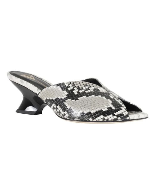 Giampaolo Viozzi Gray Heeled Mules
