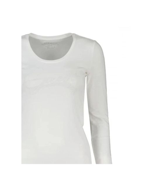 Guess Long Sleeve Tops in het White