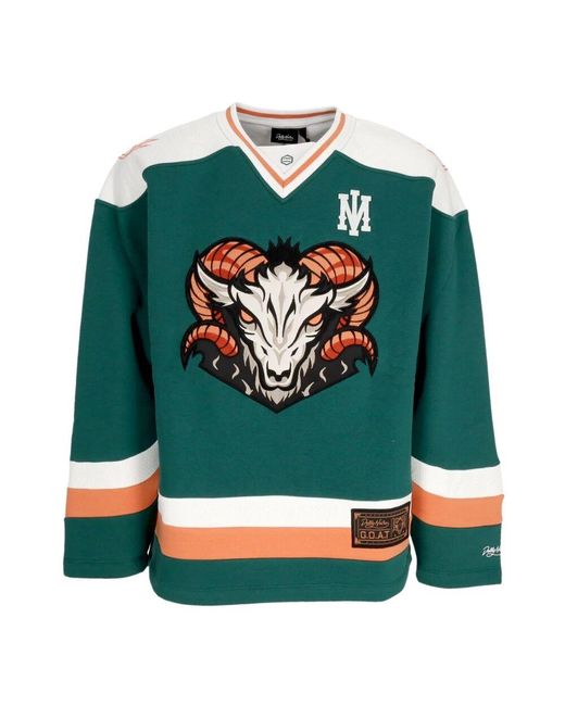 DOLLY NOIRE Waldgrüner Hockey Crewneck Sweatshirt in Green für Herren