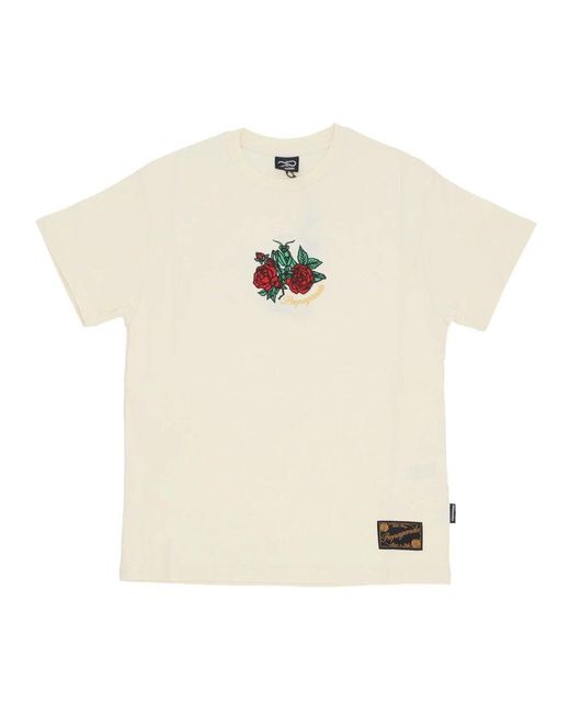 Propaganda Besticktes Kurzarm-Baumwoll-T-Shirt in White für Herren