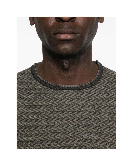 Emporio Armani Gray Round-Neck Knitwear for men