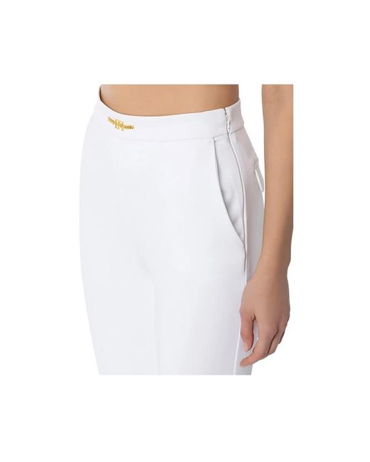 Elisabetta Franchi White Cropped Trousers