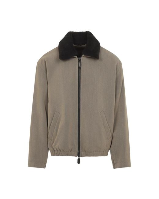 Giorgio Armani Brown Bomber Jackets for men