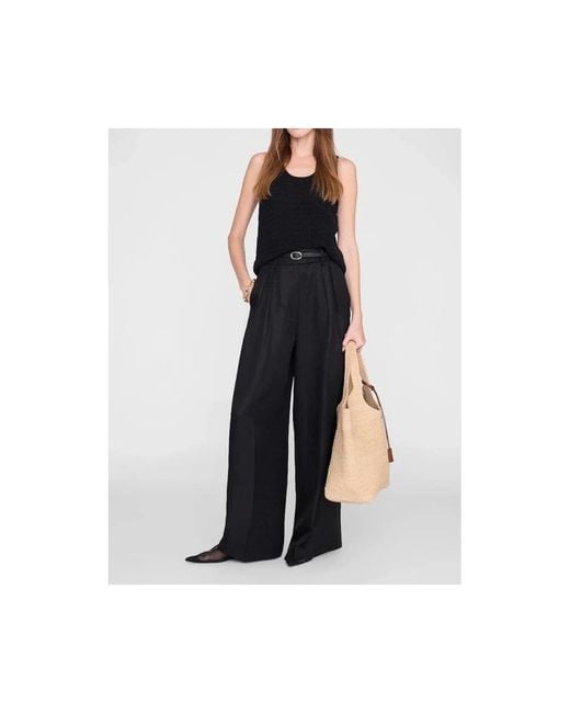 Anine Bing Black Wide Trousers