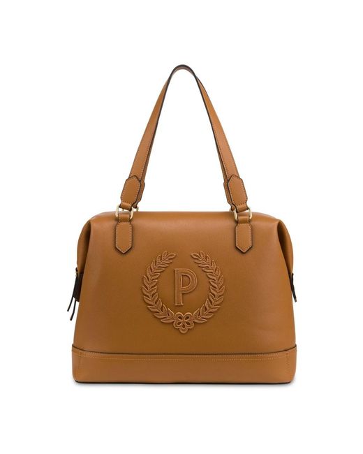 Pollini Brown Crown Schultertasche